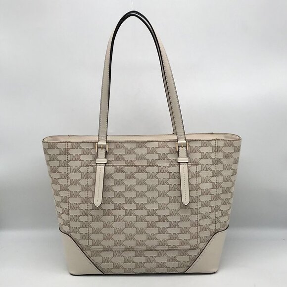 Michael Kors Signature Canvas Natural Beige Aria Tote - Picture 2 of 12